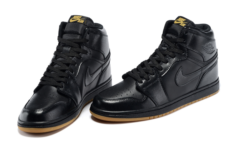 2015 Air Jordn 1 Retro High OG Black Yellow Shoes - Click Image to Close